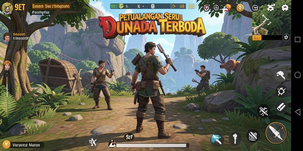 Screenshot gameplay 9ET menampilkan eksplorasi dunia terbuka yang menarik.