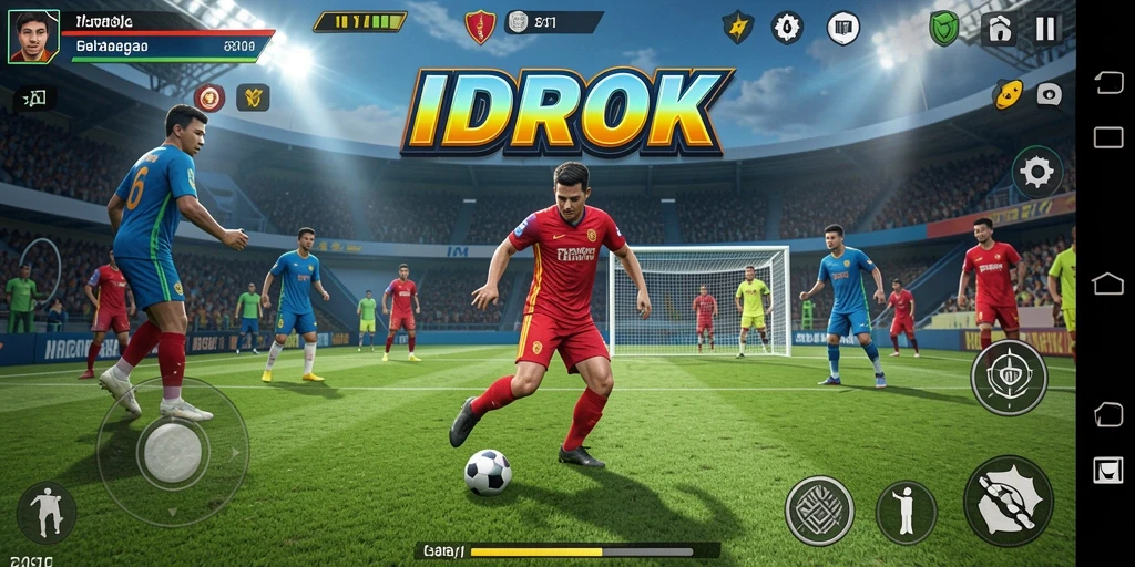 Screenshot gameplay IDROK menampilkan aksi olahraga yang mendebarkan.