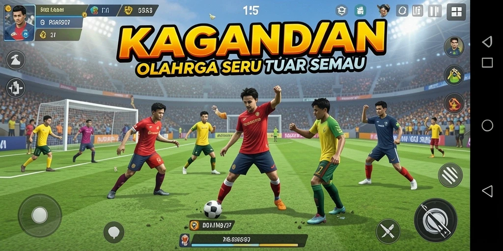 Screenshot gameplay KAGANDAN dengan aksi olahraga yang mendebarkan.