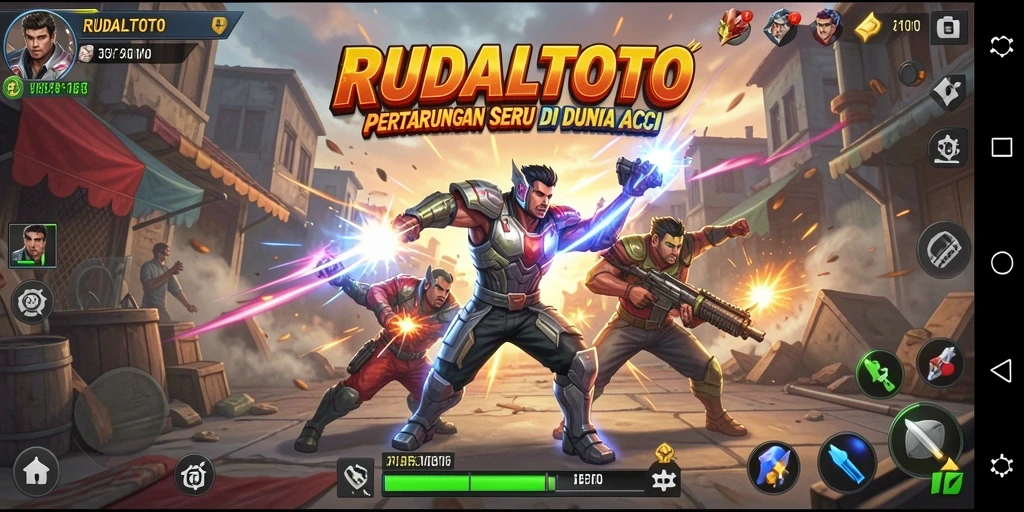 Tampilan gameplay RUDALTOTO yang penuh aksi seru.