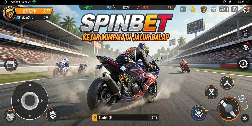 Tampilan gameplay balap motor yang menegangkan di SPINBET.