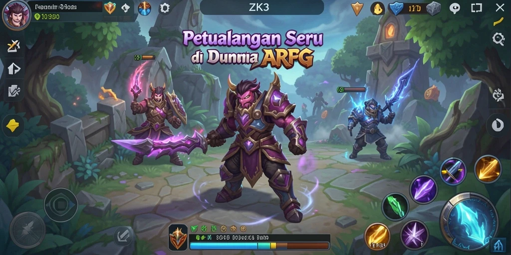 Tampilan gameplay ARPG yang mendebarkan di ZK3.